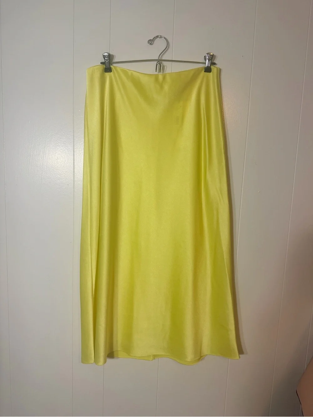 Alice + Olivia Neon Yellow Satin A-Line Women's Skirt - Picture 1 of 4